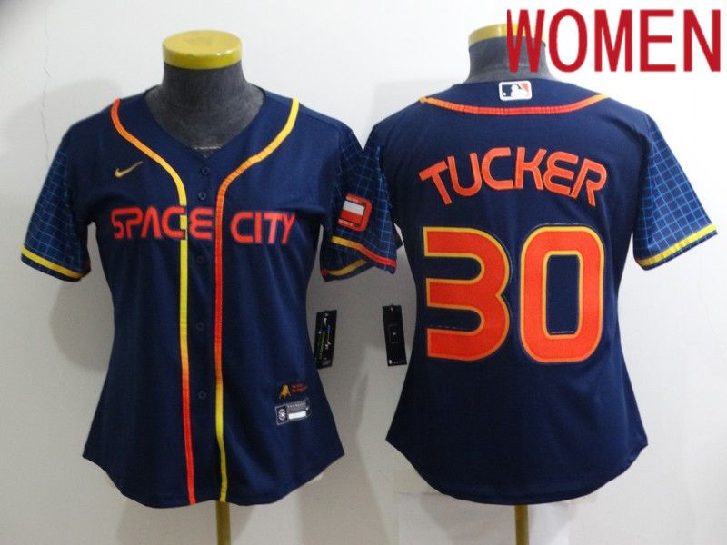 Women Houston Astros #30 Tucker Blue City Edition Game Nike 2022 MLB Jersey->houston astros->MLB Jersey